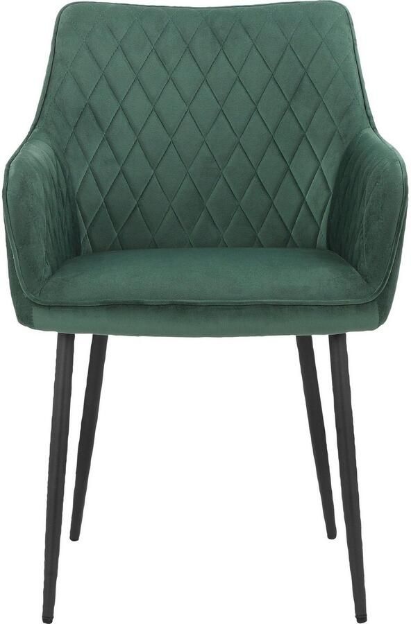 Leonique Stoel met armleuningen Montmerle Zacht verdikte zitting en rugleuning in veloursstof met stiksel zithoogte 50 cm (2 stuks) - Foto 8