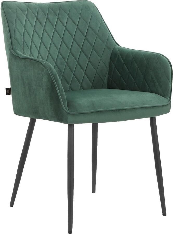 Leonique Stoel met armleuningen Montmerle Zacht verdikte zitting en rugleuning in veloursstof met stiksel zithoogte 50 cm (2 stuks) - Foto 6