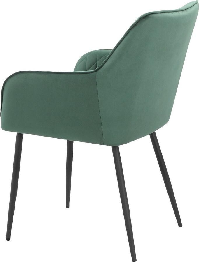 Leonique Stoel met armleuningen Montmerle Zacht verdikte zitting en rugleuning in veloursstof met stiksel zithoogte 50 cm (2 stuks) - Foto 5