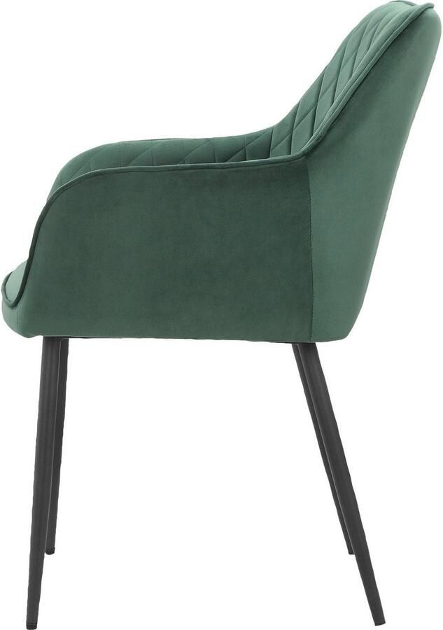 Leonique Stoel met armleuningen Montmerle Zacht verdikte zitting en rugleuning in veloursstof met stiksel zithoogte 50 cm (2 stuks) - Foto 7