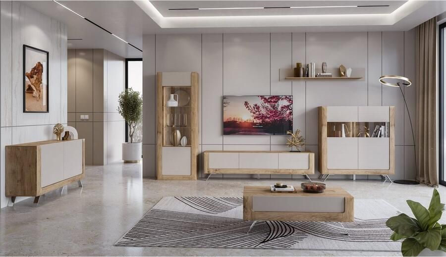 Leonique Tv-meubel Kasai Breedte 199 cm met 1 lade en 2 deuren - Foto 3