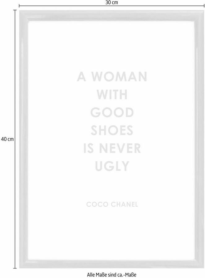 OTTO Wanddecoratie Zitat Coco Chanel HD premium posterdruk incl. houten lijst - Foto 7