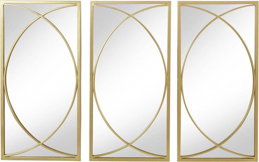 Leonique Sierspiegel Noyon Wandspiegel metalen frame goudkleur (3 stuks)