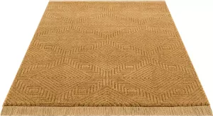 Leonique Vloerkleed Duchesse grafisch design 3d-effect met franje woonkamer