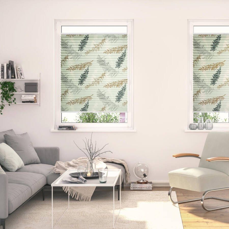 LICHTBLICK Plissé Klemmfix zonder boren ondoorzichtig Fir Branches groen (1 stuk) - Foto 5