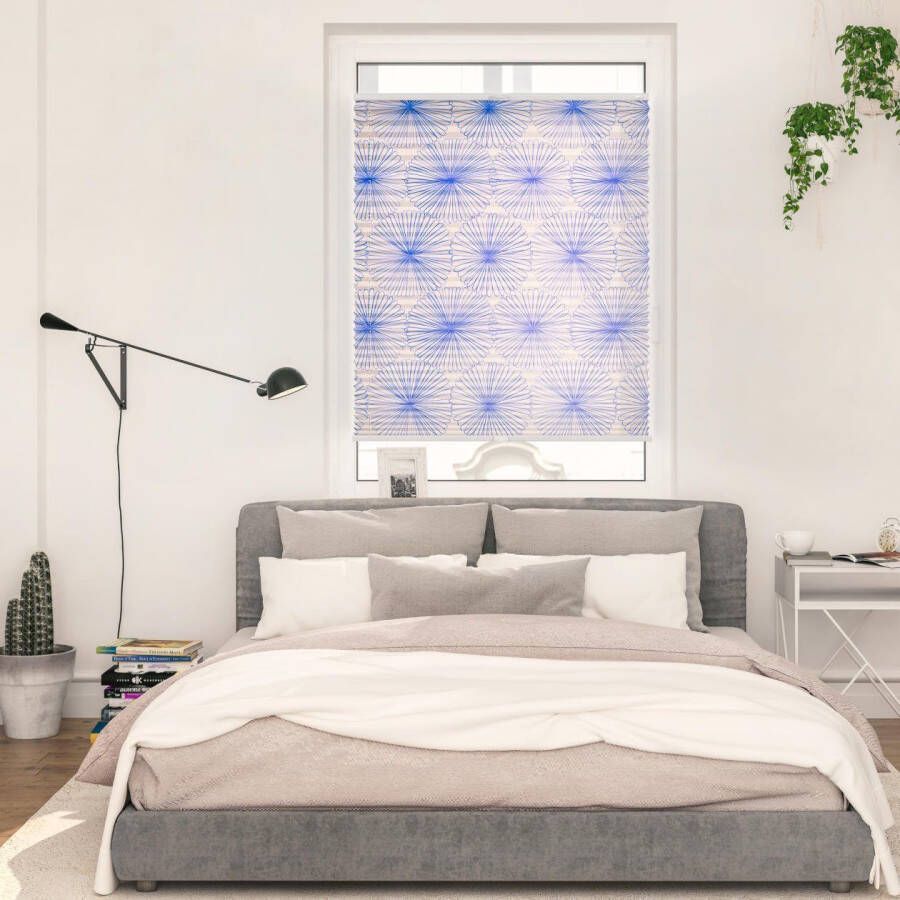 LICHTBLICK Plissé Klemmfix zonder boren ondoorzichtig flower wheel blauw (1 stuk) - Foto 5