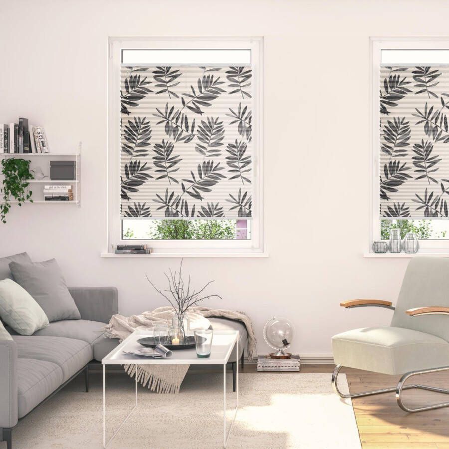 LICHTBLICK Plissé Klemmfix zonder boren ondoorzichtig black Watercolor branches (1 stuk) - Foto 5