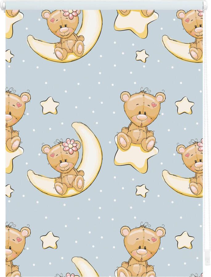 LICHTBLICK Rolgordijn met zijbediening Klemmfix digitaal Beertjes (1 stuk) - Foto 7