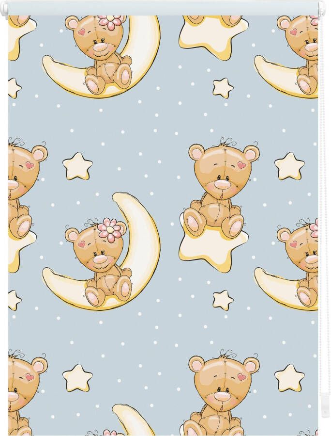 LICHTBLICK Rolgordijn met zijbediening Klemmfix digitaal Beertjes (1 stuk) - Foto 2