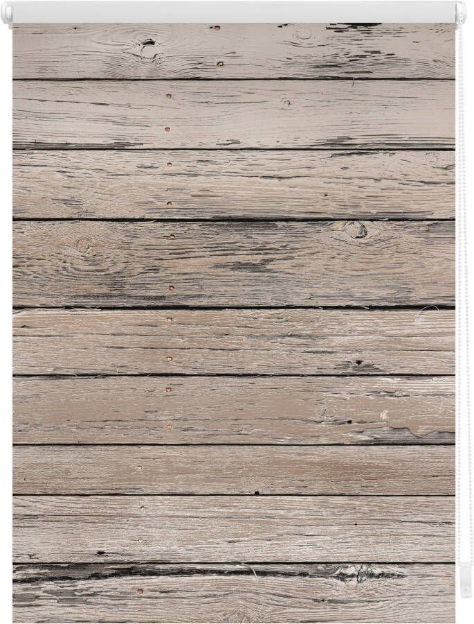 LICHTBLICK Rolgordijn met zijbediening Klemmfix motief planken Vintage (1 stuk) - Foto 2