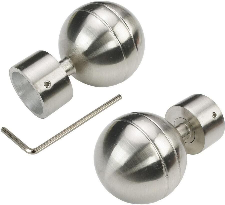 Liedeco Gordijnroede CELKUGEL01SG2L 2-sporen in vaste afmetingen ø 25 20 mm - Foto 2