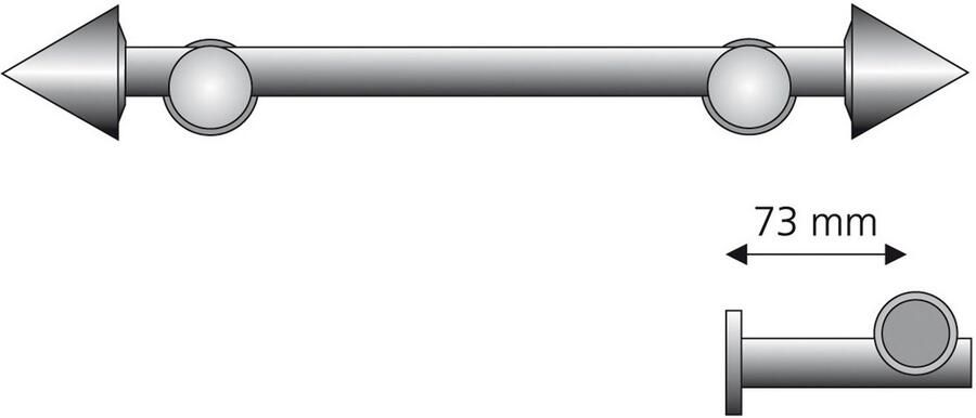 Liedeco Gordijnroede Modern Line kegel