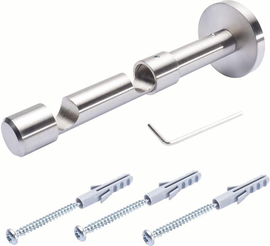 Liedeco Gordijnroedehouder Dubbele steun 2-sporig met schroefdop voor 16 mm gordijnroeden (1 stuk)