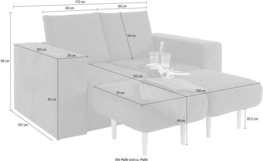 LOOKS BY WOLFGANG JOOP 2-zitsbank Looksv Aan te passen bank: de bank wordt bank met 2 hockers - Foto 4