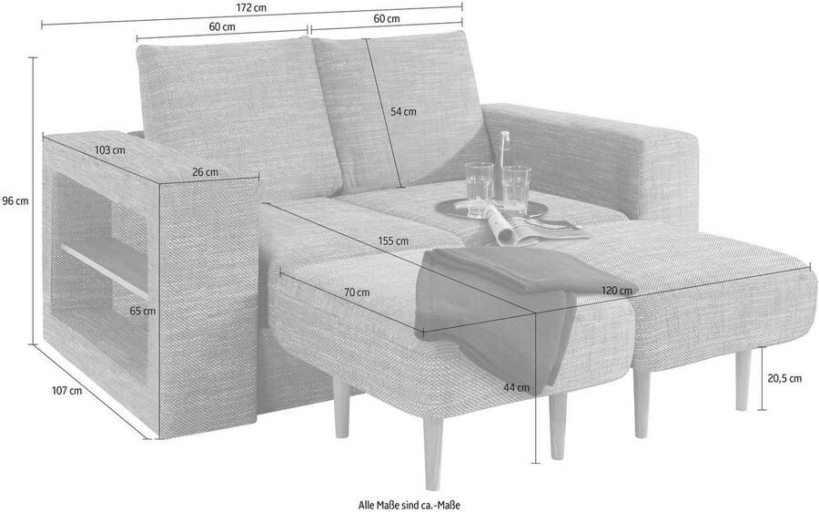 LOOKS BY WOLFGANG JOOP 2-zitsbank Looksvb Aan te passen bank: de bank wordt een bank met 2 hockers met kastfunctie - Foto 4