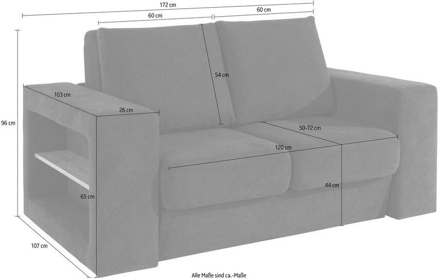 LOOKS BY WOLFGANG JOOP 2-zitsbank Looksvb Aan te passen bank: de bank wordt een bank met 2 hockers met kastfunctie - Foto 2