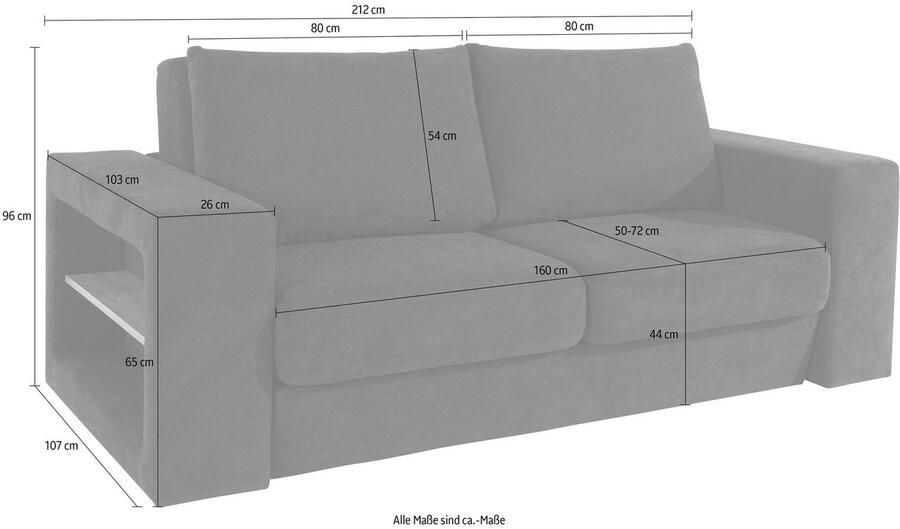 LOOKS BY WOLFGANG JOOP 3-zitsbank Looksvb Aan te passen bank: de bank wordt een bank met 2 hockers met kastfunctie - Foto 3