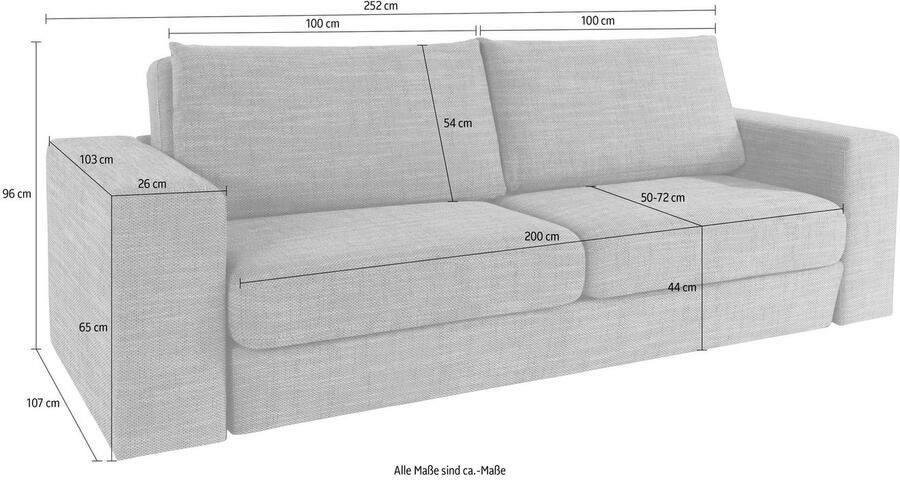 LOOKS BY WOLFGANG JOOP 4-zitsbank Looksv Aan te passen bank: de bank wordt bank met 2 hockers - Foto 5