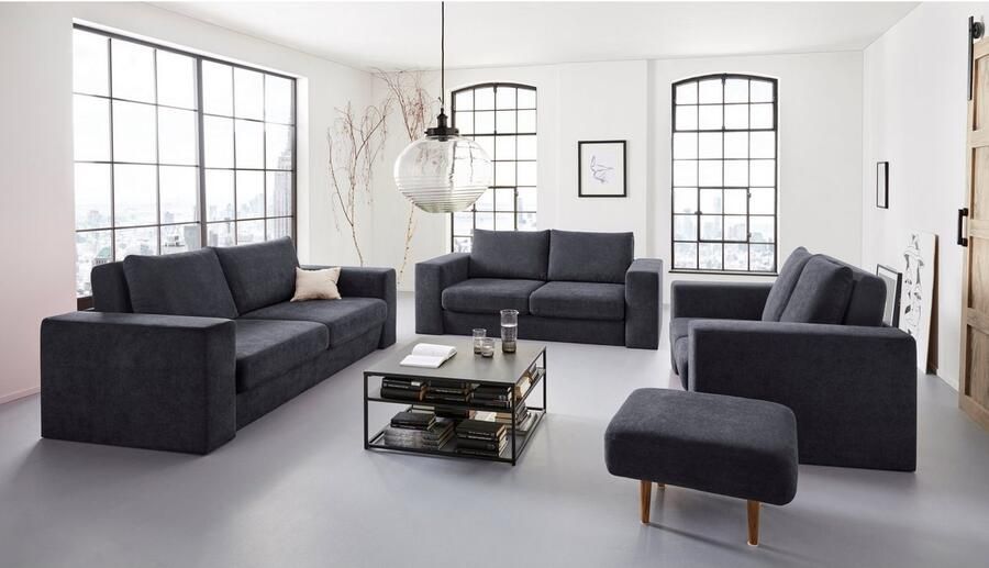LOOKS BY WOLFGANG JOOP 4-zitsbank Looksv Aan te passen bank: de bank wordt bank met 2 hockers - Foto 4