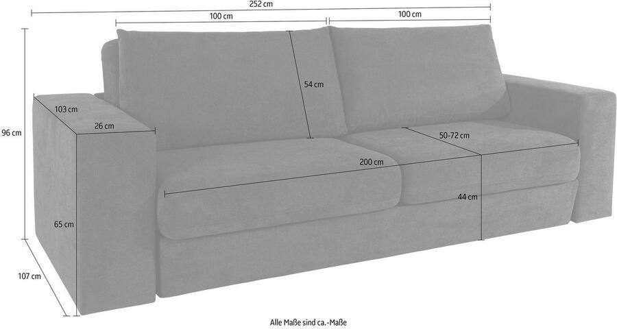 LOOKS BY WOLFGANG JOOP 4-zitsbank Looksv Aan te passen bank: de bank wordt bank met 2 hockers - Foto 6