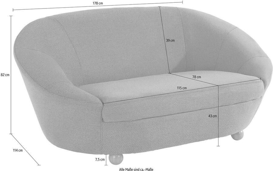 LOOKS BY WOLFGANG JOOP Bank LooksIV Ronde bank in vele frisse kleuren ter keuze