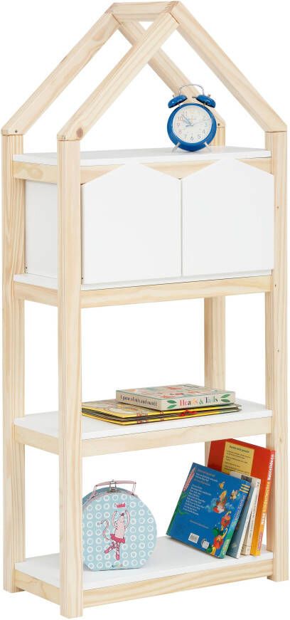 Lüttenhütt Kinderrek Meentje Boekenkast 2 boxen planken en boxen gemaakt van MDF breedte 59 5 cm