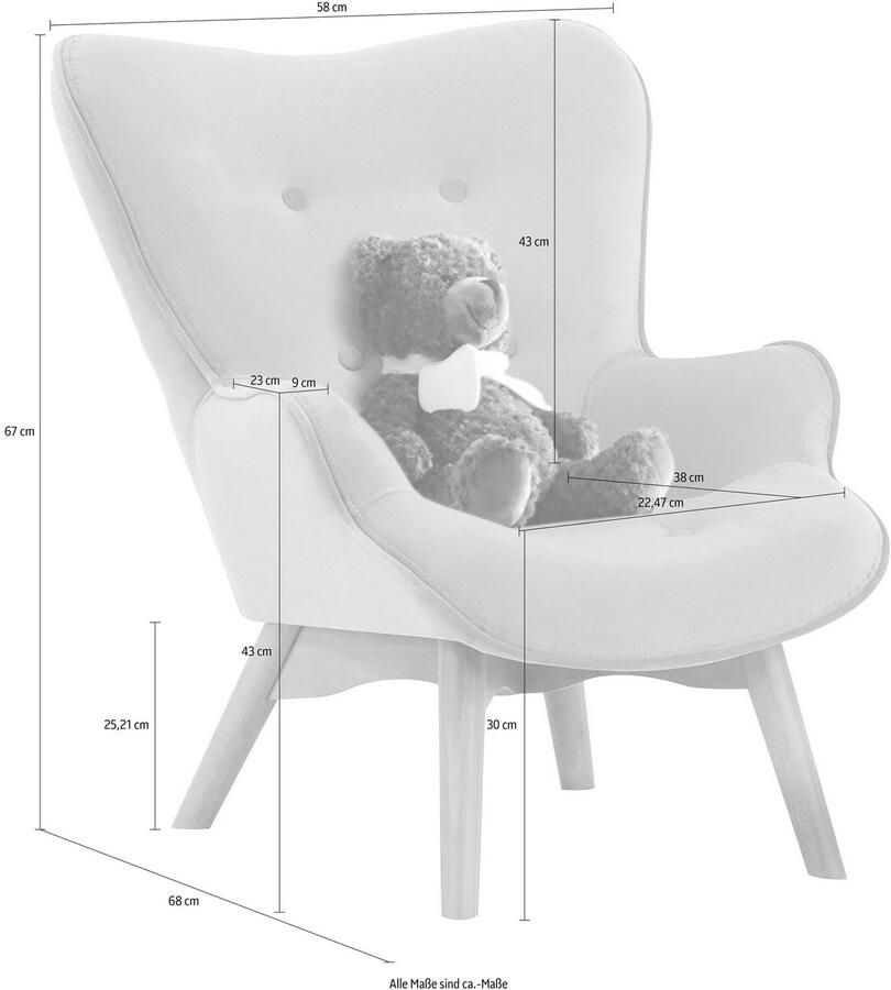 Home affaire Fauteuil Duca mini in een kleine versie voor kinderen - Foto 2
