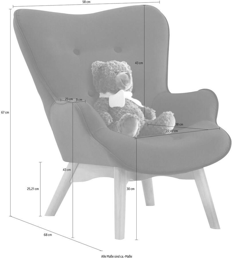 Home affaire Fauteuil Duca mini in een kleine versie voor kinderen - Foto 3