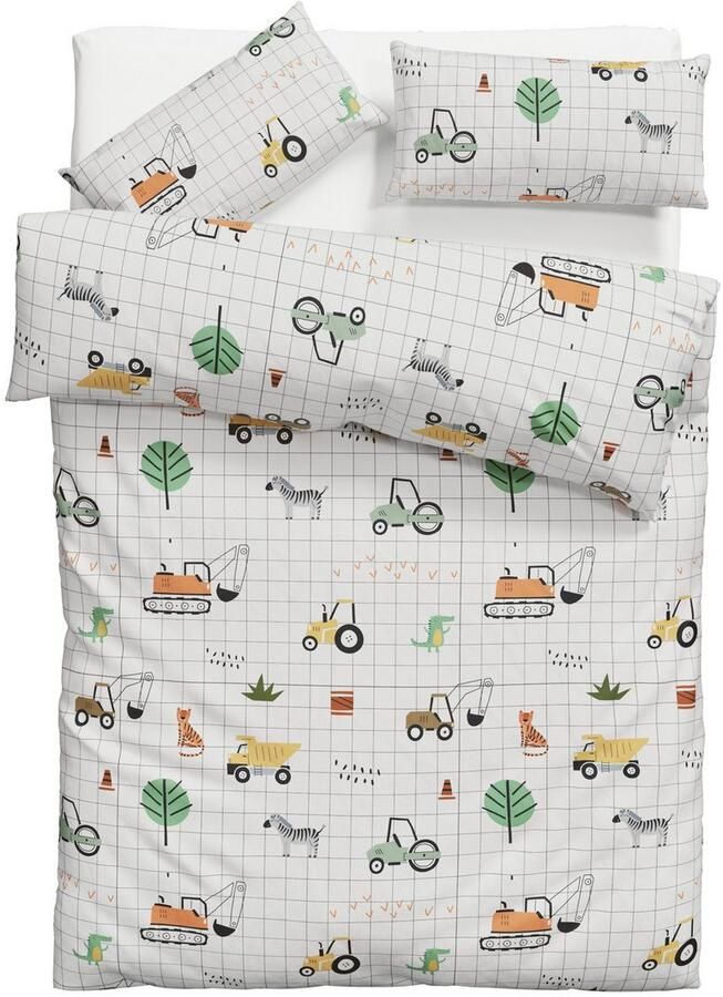 Lüttenhütt Kinderovertrekset Cuddlee in veel ontwerpen: dino eenhoorn ruimte bouwplaats hart tractor safari (2-delig) - Foto 6
