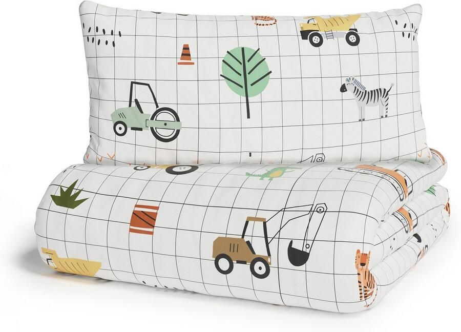 Lüttenhütt Kinderovertrekset Cuddlee in veel ontwerpen: dino eenhoorn ruimte bouwplaats hart tractor safari (2-delig) - Foto 7