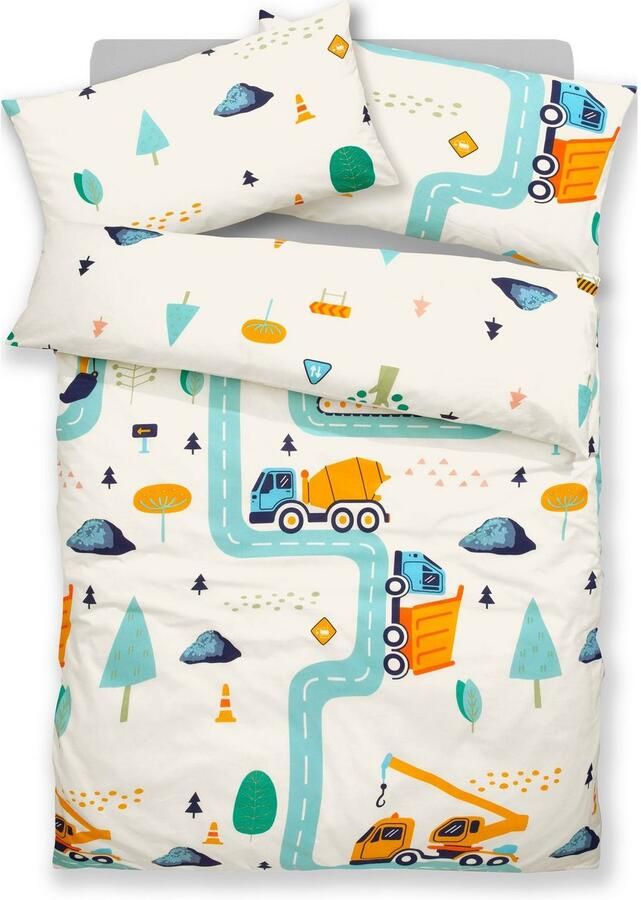 Lüttenhütt Kinderovertrekset Cuddlee in veel ontwerpen: dino eenhoorn ruimte bouwplaats hart tractor safari (2-delig) - Foto 5