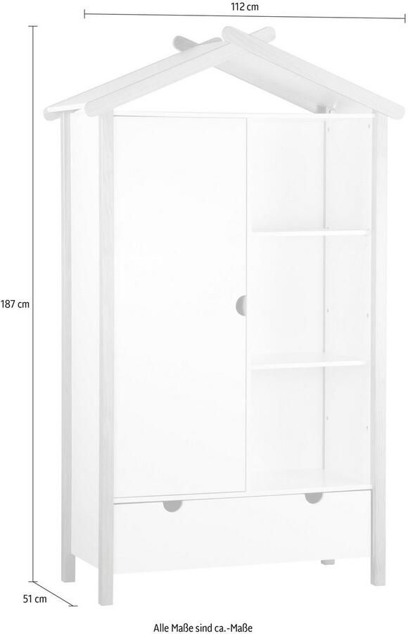 Artistiq Living Artistiq Kledingkast Home 187 x 112cm Wit - Foto 2