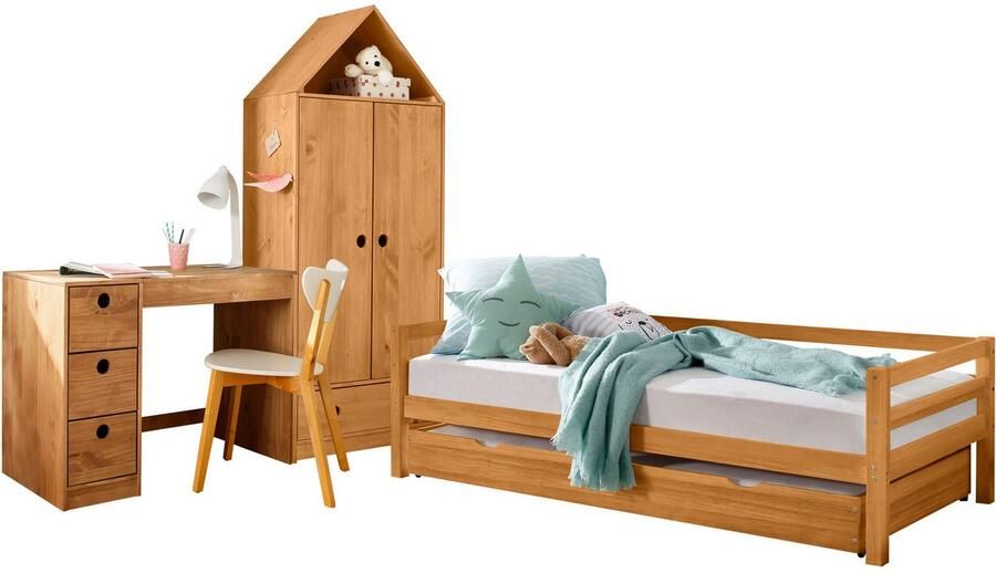 Lüttenhütt Slaapbank Alpi met lade van grenenhout totale breedte 103 cm kinderbed (1 stuk) - Foto 5