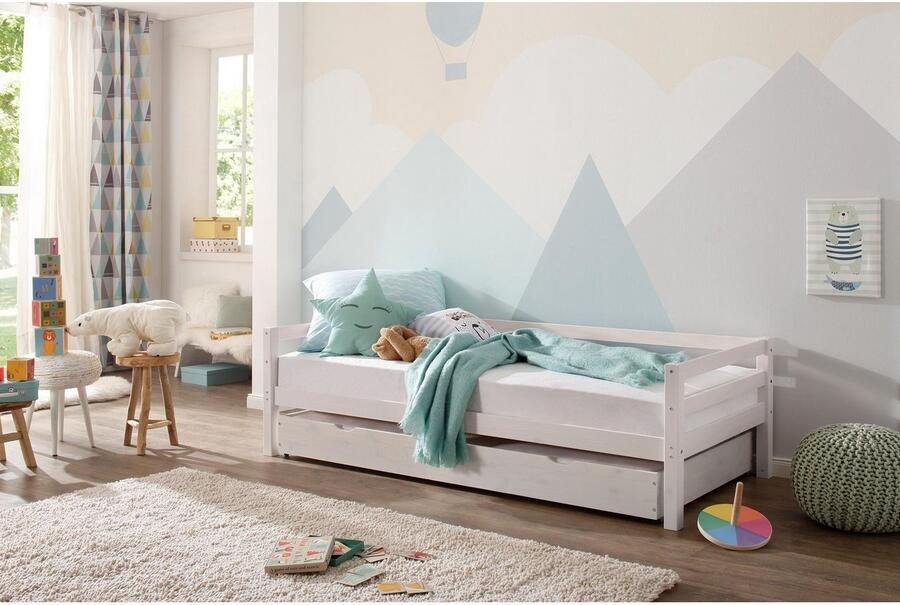 Lüttenhütt Slaapbank Alpi met lade van grenenhout totale breedte 103 cm kinderbed (1 stuk) - Foto 4