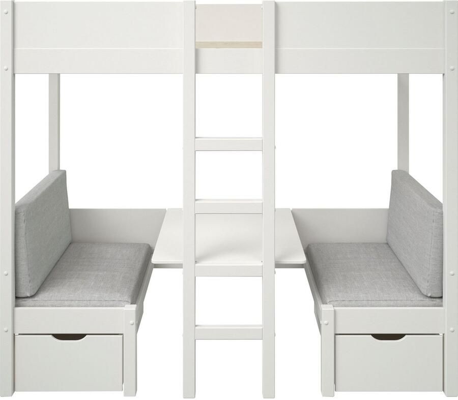 Lüttenhütt Stapelbed Stapelhoog "TIPO" topverkoper! Inclusief onderlagen 90x200cm veel opbergruimte massief hout inclusief tafel 2 laden 2 slaapplaatsen - Foto 7