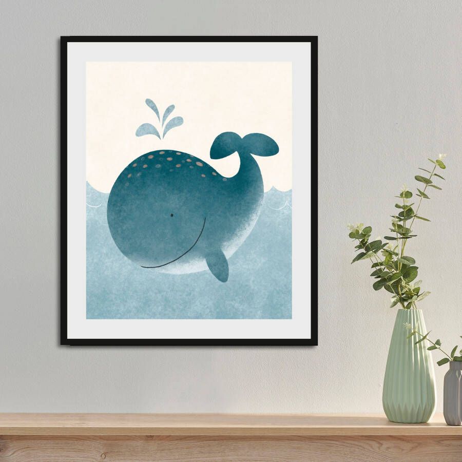 Lüttenhütt Wanddecoratie Willi met frame zwart (1 stuk)