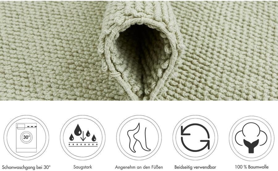 LUXOR living Badmat Atlanta 50x80 cm Badmat douchemat effen kleuren sterk absorberend (1 stuk) - Foto 3
