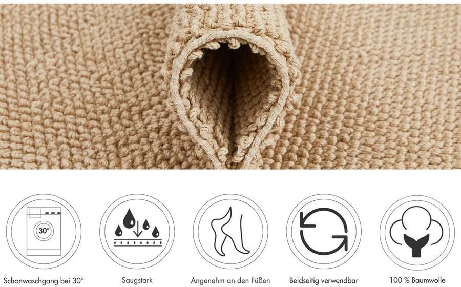 LUXOR living Badmat Atlanta 50x80 cm Badmat douchemat effen kleuren sterk absorberend (1 stuk) - Foto 4