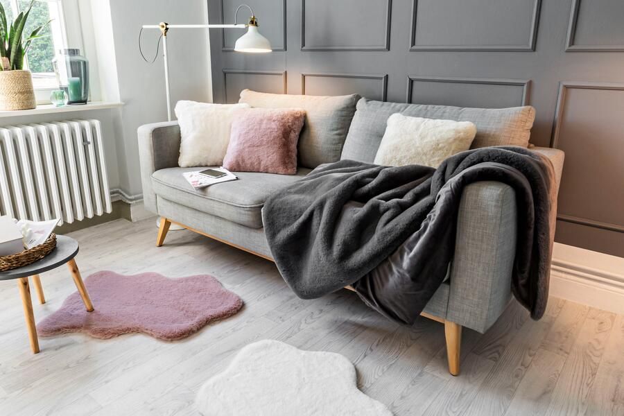 LUXOR living Deken Novara bankdeken 130x180 cm Kunstbont konijnenbont-gevoel bijzonder zacht wasbaar - Foto 3