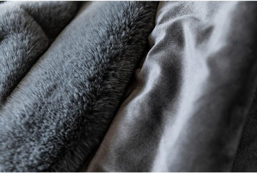 LUXOR living Deken Novara bankdeken 130x180 cm Kunstbont konijnenbont-gevoel bijzonder zacht wasbaar