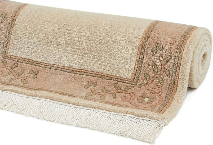 LUXOR living Wollen kleed Giza 100% wol handgeknoopt met bies en franjes