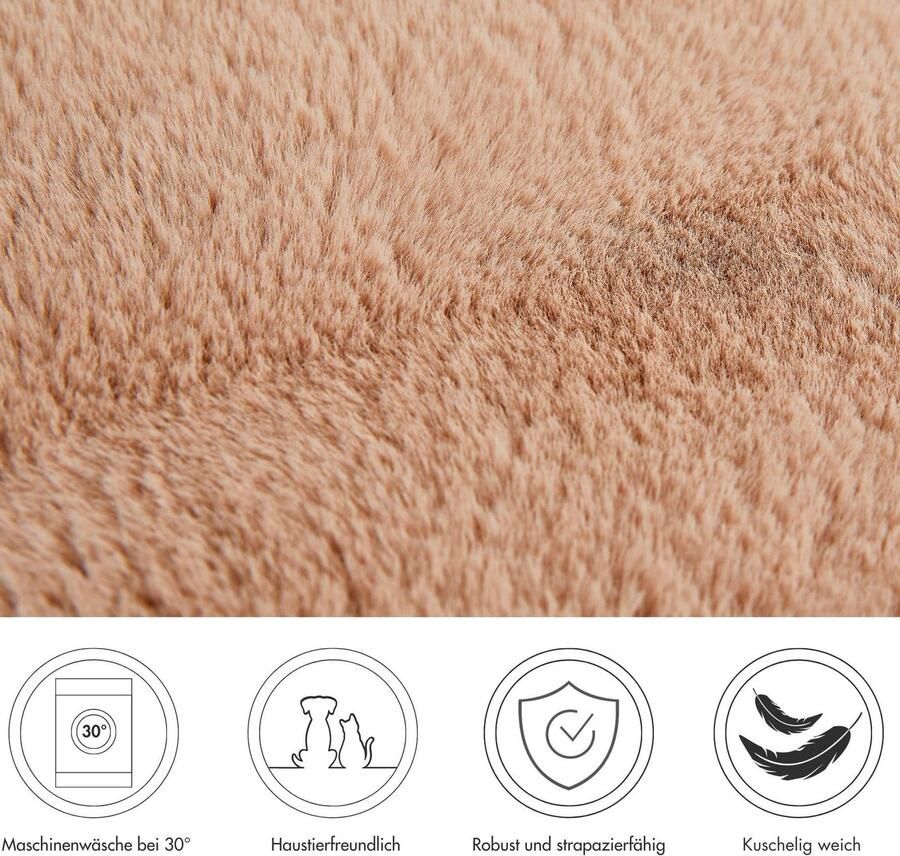 LUXOR living Stoelkussen Zitkussen Calais Kunstbont vierkant of rond verkrijgbaar zeer zacht ook als 4-pack - Foto 4