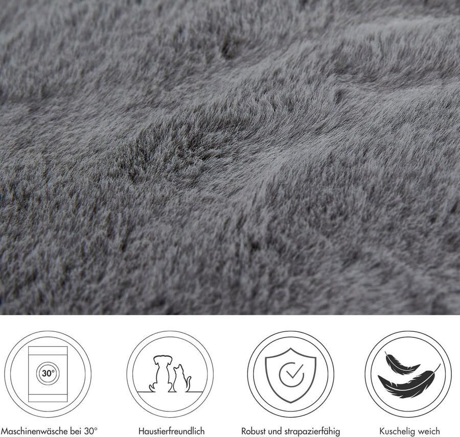 LUXOR living Stoelkussen Zitkussen Calais Kunstbont vierkant of rond verkrijgbaar zeer zacht ook als 4-pack - Foto 7