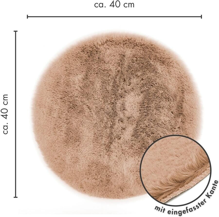 LUXOR living Stoelkussen Zitkussen Calais Kunstbont vierkant of rond verkrijgbaar zeer zacht ook als 4-pack - Foto 2