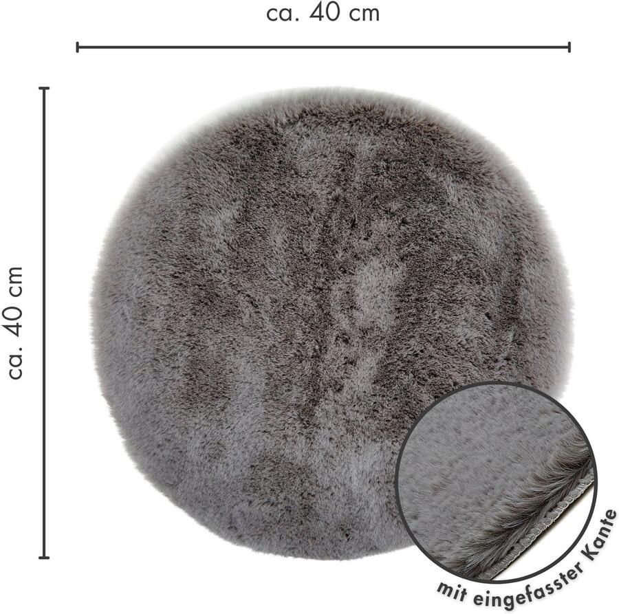 LUXOR living Stoelkussen Zitkussen Calais Kunstbont vierkant of rond verkrijgbaar zeer zacht ook als 4-pack - Foto 3