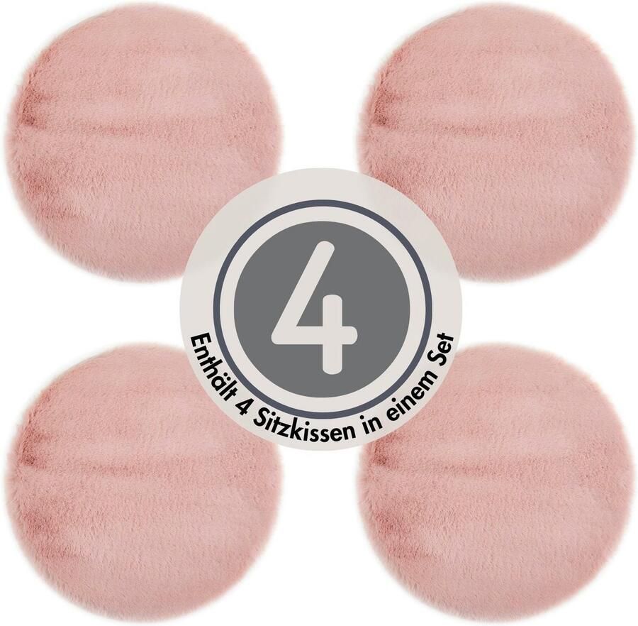 LUXOR living Stoelkussen Zitkussen Calais Kunstbont vierkant of rond verkrijgbaar zeer zacht ook als 4-pack - Foto 9