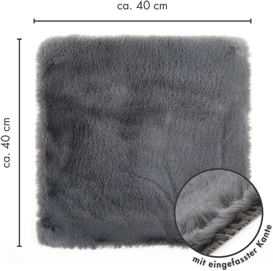 LUXOR living Stoelkussen Zitkussen Calais Kunstbont vierkant of rond verkrijgbaar zeer zacht ook als 4-pack - Foto 3