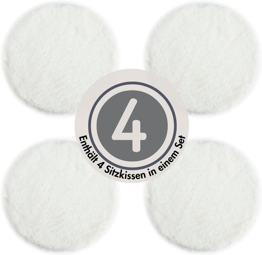 LUXOR living Stoelkussen Zitkussen Calais Kunstbont vierkant of rond verkrijgbaar zeer zacht ook als 4-pack - Foto 4