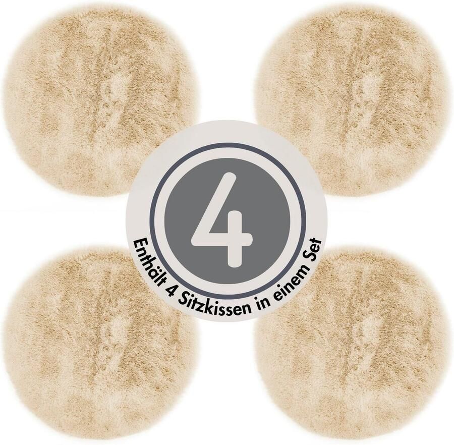 LUXOR living Stoelkussen Zitkussen Calais Kunstbont vierkant of rond verkrijgbaar zeer zacht ook als 4-pack - Foto 6