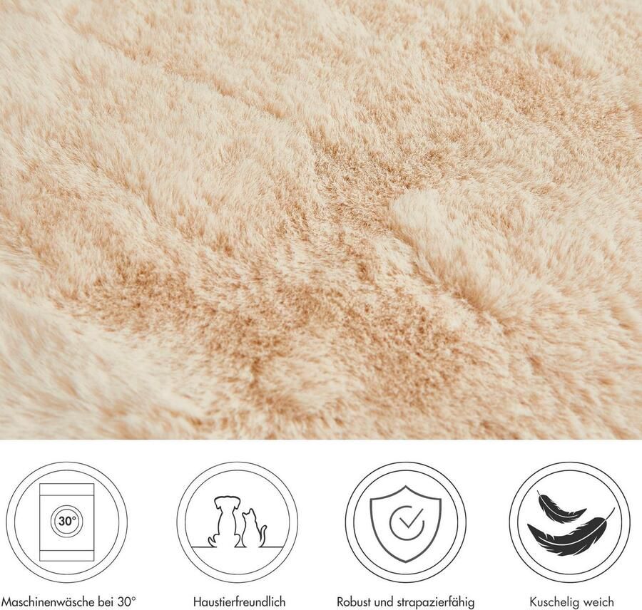 LUXOR living Stoelkussen Zitkussen Calais Kunstbont vierkant of rond verkrijgbaar zeer zacht ook als 4-pack - Foto 4